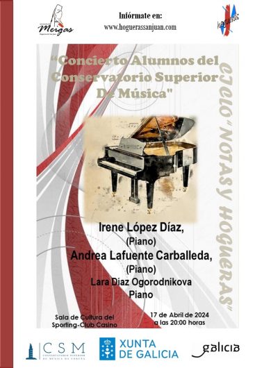 CONCIERTO DE PIANO DE ALUMNAS DEL CONSERVATORIO SUPERIOR, DENTRO DEL CICLO “NOTAS Y HOGUERAS”
